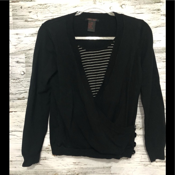 Alison Sheri faux wrap faux layered top - Picture 1 of 4